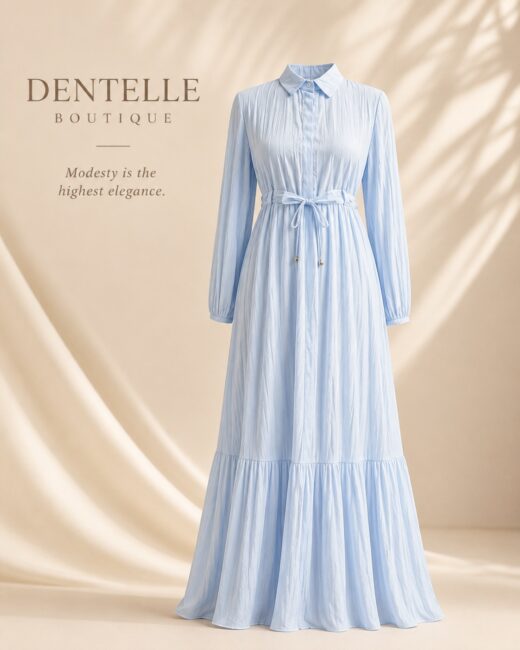Serene Sky Modest Maxi Dress